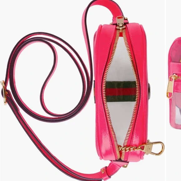 Gucci Ophidia Pink & Green Transparent Convertible Bag - Picture 6 of 17